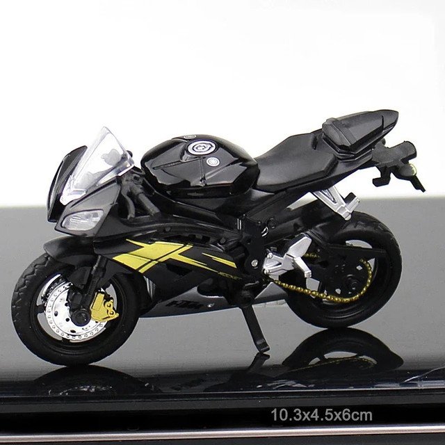 1:18 Simulation Portable Offroad Vehicle Model Motorcycle Black Yamaha Toy