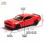 1:36 Dodge Challenger SRT Demon Sports red Car Toy Alloy Diecast With Pull Back