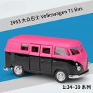 1:36 Volkswagen T1 Bus pink Car Alloy Model Simulation Diecast Metal Toy