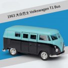 1:36 Volkswagen 1963 T1 blue Bus Model Pull Back Classic VW Metal Alloy Toy