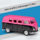 1:36 Volkswagen 1963 T1 pink Bus Model Pull Back Classic VW Metal Alloy Toy