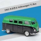 1:36 Volkswagen 1963 T1 green Bus Model Pull Back Classic VW Metal Alloy Toy