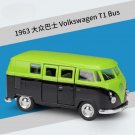 1:36 Volkswagen 1963 T1 green Bus Model 12 Pull Back Classic VW Metal Alloy Toy