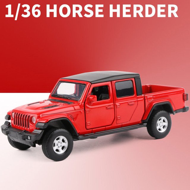 1:36 Jeep Gladiator Wrangler Pickup red Car Alloy Model Diecasts Metal Toy