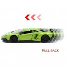1:36 Lamborghini Aventador LP750 4 Sports Green Car Diecast With Pull Back Toy