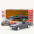 1:36 Chevrolet USA 1969 Camaro SS Vintage Matte Black Car Metal Model Diecast Toy