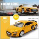 1:36 AUDI R8 Coupe Alloy yellow Car Toy Model Diecast Simulation Pull Back