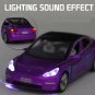 1:32 Tesla MODEL 3 Alloy Purple Car Model Vehicles Diecasts Toy