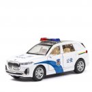 1:32 BMW X7 Simulation Alloy White police Cars Diecast Pull Back SUV Model Toy