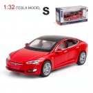 new 1:32 Tesla Model S Red Car Alloy Six Door Sound And Light Pull Back Toy