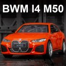 1:34 BMW i4 M50 New Energy Red Car Alloy Diecasts Toy Sports Sound and Light