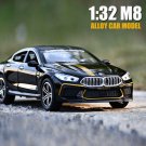 1:32 BMW M8 black Car Die Cast Alloy Model Sports Gran Coupe Collectibles Toy