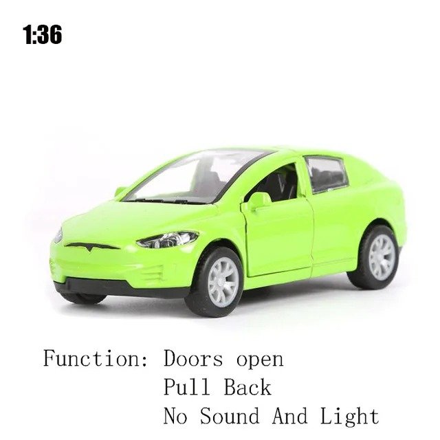 1:36 Tesla MODEL X green Car Model Diecasts Alloy Vehicles Cars Toy