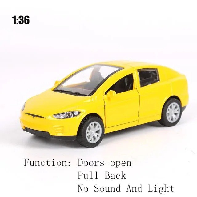 1:36 Tesla MODEL X yellow Car Model Diecasts Alloy Vehicles Cars Toy