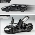1:32 Lamborghini Aventador LP750 black Car Alloy Sound And Light Pull Back Toy