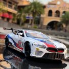 1:32 BMW M8 25 Le Mans Racing white Car Model Alloy Die Cast Pull Back Toy