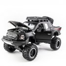 1:32 Ford Raptor F150 black Car Model Pickup Truck Toys Sound Light Pull Back