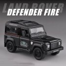 1:32 Land Defender 110 Rover fire orv black car alloy with light and sound toy