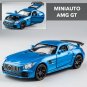 1:32 Diecast Alloy Sport Blue Car Toy Model AMG GTR Pull Back With Sound Light