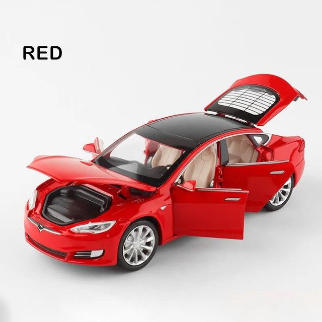 New 1:32 Tesla MODEL S Alloy red Car Model Vehicles Diecasts Toy