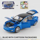 New 1:32 Tesla MODEL S Alloy blue Car Model Vehicles Diecasts Toy