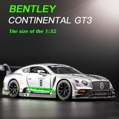 1:32 Alloy Mini silver Car Model Bentley GT3 Toy Diecast Vehicles Pull Back