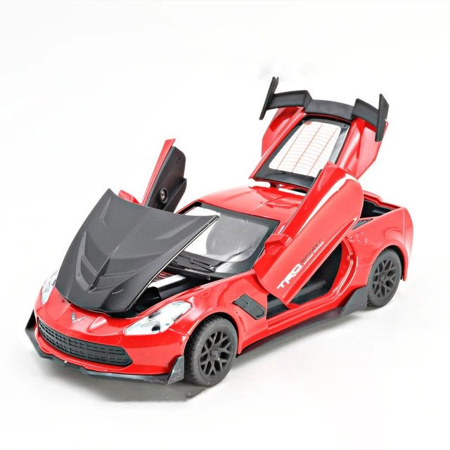 1:32 Corvette Supercar Model red Car Simulation Diecast Alloy Pull Back Toy