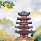 Puzzle Metal 3D Five storied Pagoda Game Assembly Constructor Building Kits Jigsaw