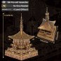 3D Metal Puzzle Kits Gilt Bronze Pagoda Building DIY Toys Creative Assembly Jigsaw