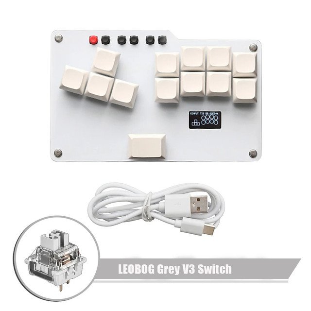 Mini Hitbox wasd grey v3 switch WASD GP2040 CE Fightstick Game Pad Keyboard Cherry MX Switch