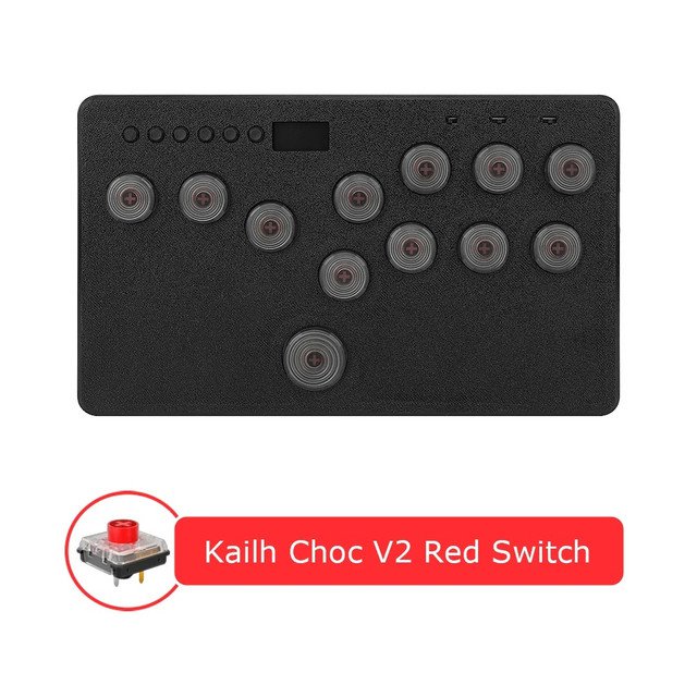 Flatbox LED Stick Hitbox Game Controller For PC With Kailh Box Pro Red Switch Arcade Joystick tran b