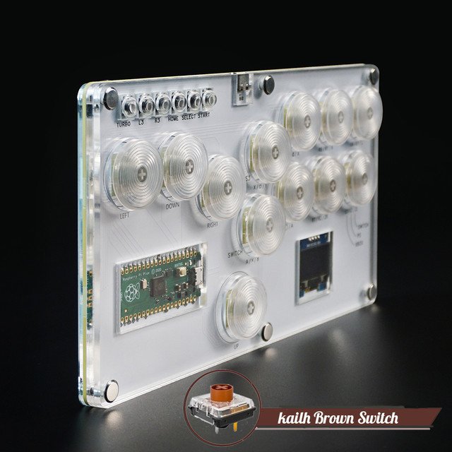 Slimbox Hitbox Brown Switch Arcade Stick Joystick Mister Tran White Keycap