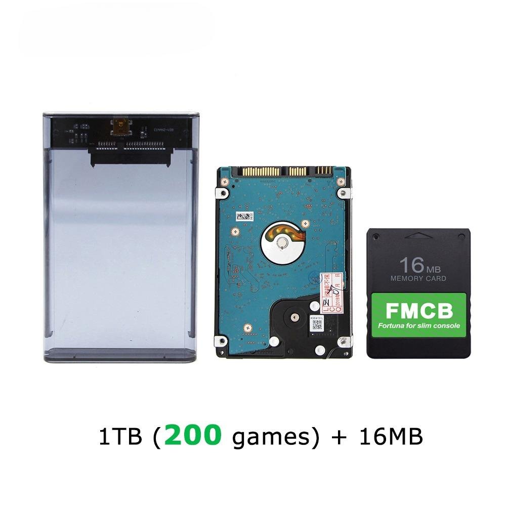 Fortuna 1tb Free McBoot FMCB Memory Card 16MB For PS2 Slim Console 2.5 Inch SATA Hard Disk Built in 