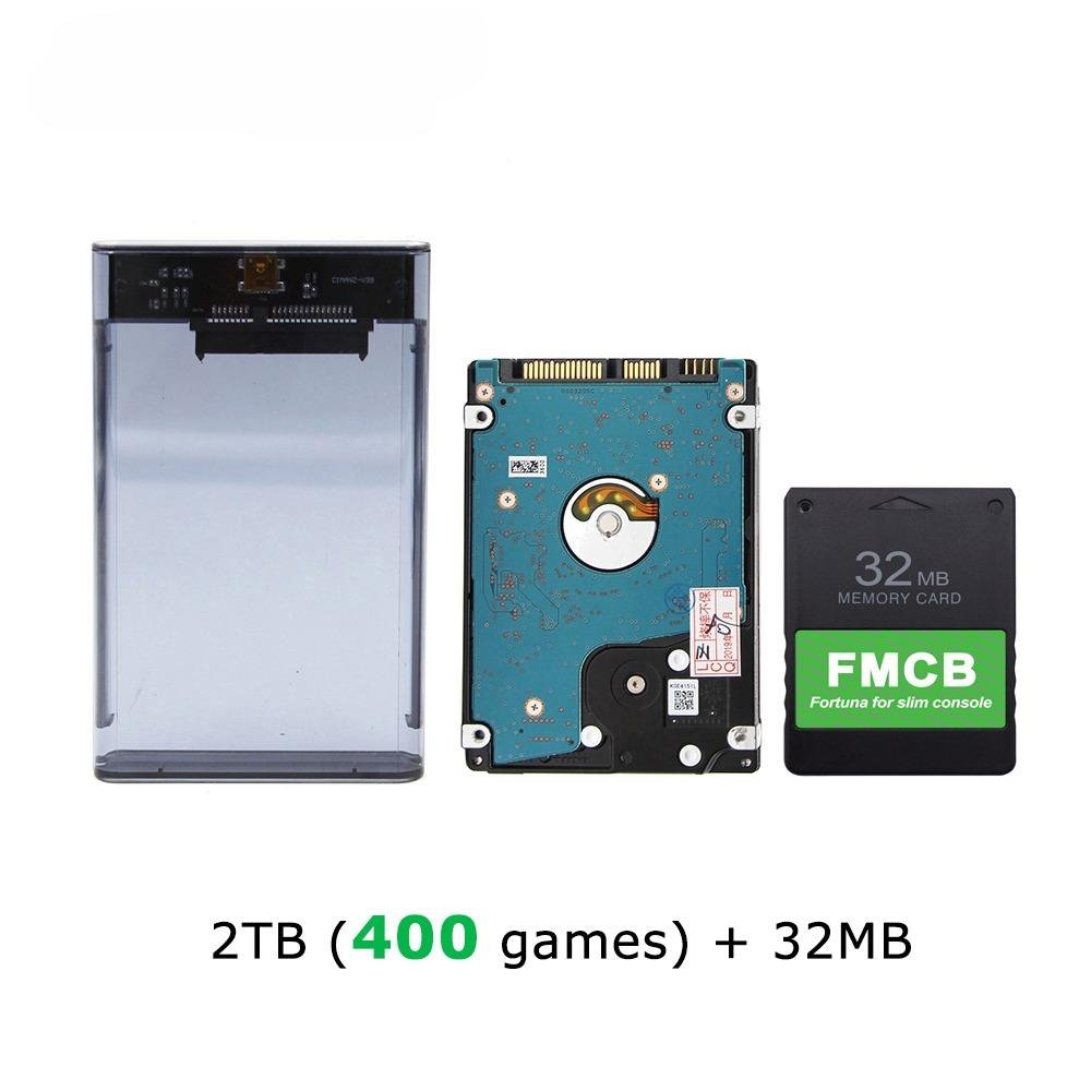 Fortuna 2tb Free McBoot FMCB Memory Card 32MB For PS2 Slim Console 2.5 Inch SATA Hard Disk Built in 