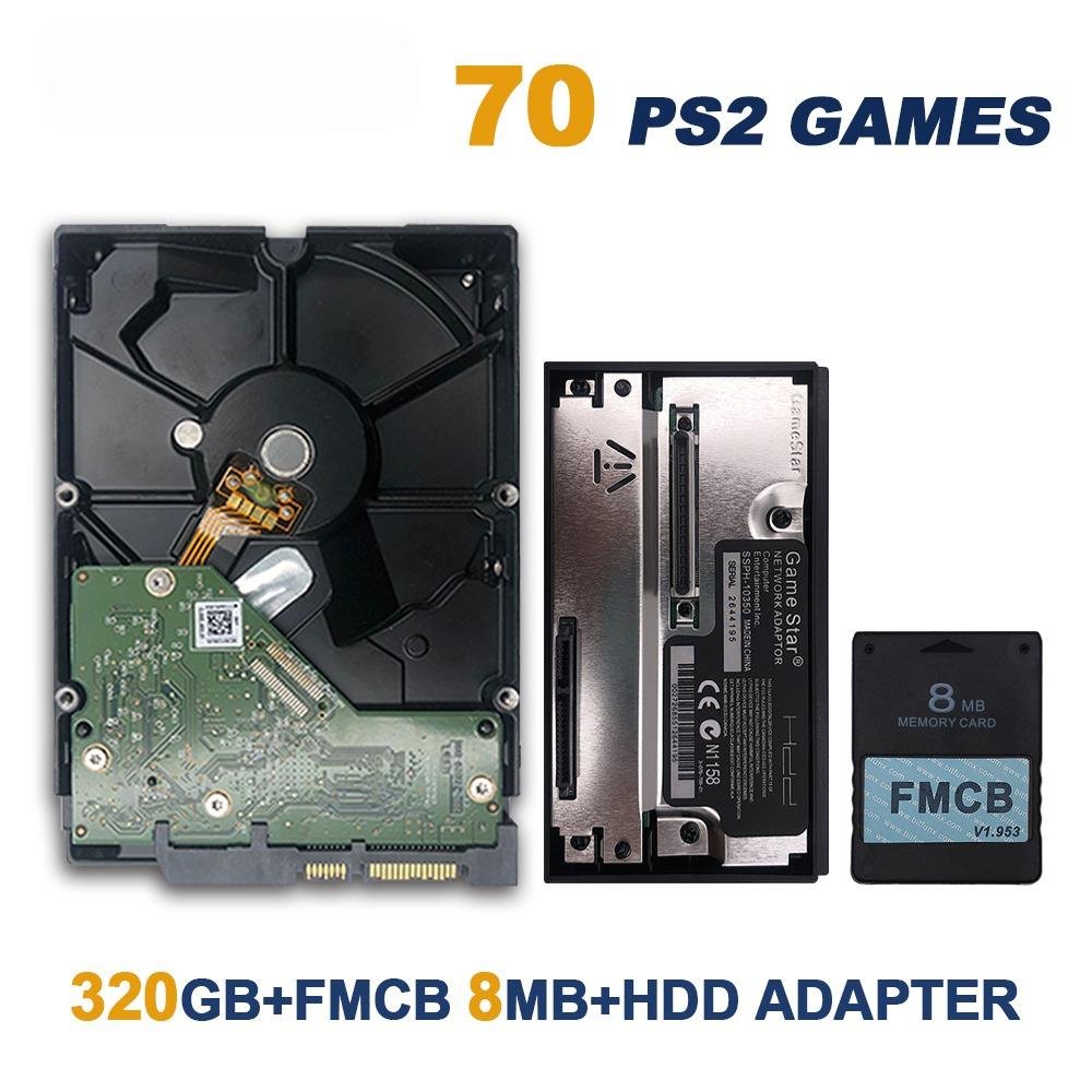 GameStar SATA HDD Adapter FMCB 8mb V1.953 Card For PS2 SATA HDD Hard Disk Drive 320 gb With Games