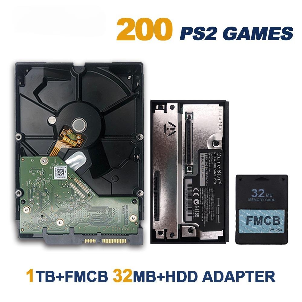 GameStar SATA HDD Adapter FMCB 32mb V1.953 Card For PS2 SATA HDD Hard Disk Drive 1tb With Games