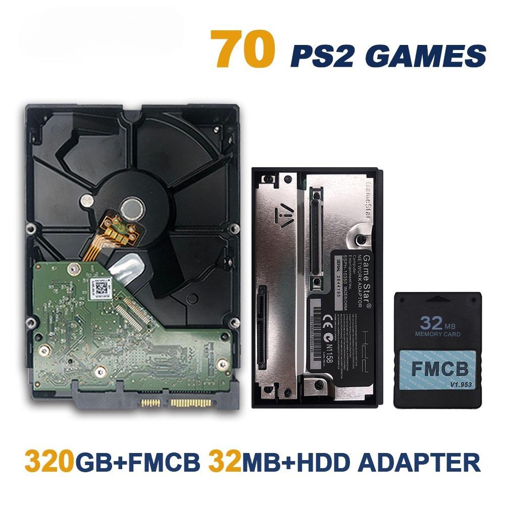 GameStar SATA HDD Adapter FMCB 32mb V1.953 Card For PS2 SATA HDD Hard Disk Drive 320gb With Games