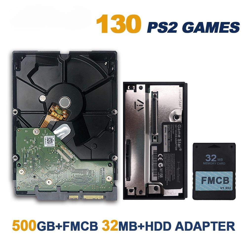 GameStar SATA HDD Adapter FMCB 32mb V1.953 Card For PS2 SATA HDD Hard Disk Drive 500gb With Games
