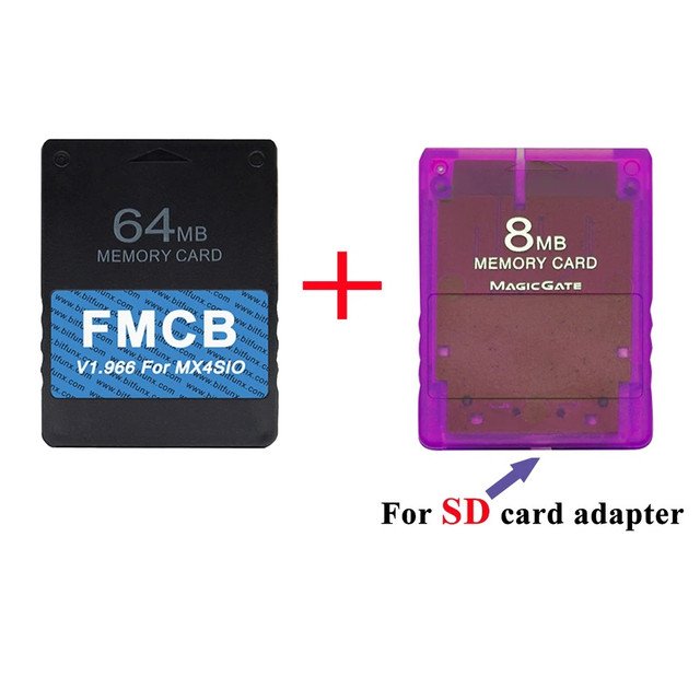 V1.966 64MB FMCB PS2 Card OPL 1.2.0 For MX4SIO SIO2SD SD PUR Card Adapter Playstation2 Fat Consoles 