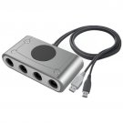 Grey Multiplayer4 Ports USB Game Controller Converter For NGC GameCube Gamepad Plug And Play To PC W