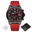 Mens Calendar Watches BRR Strap Silicone Multifunctional Waterproof Chronograph