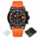 Mens Calendar Watches BOO Strap Silicone Multifunctional Waterproof Chronograph