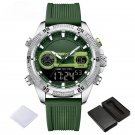 Man Wristwatch LCD Digital Display Quartz Strap Silicone Waterproof SGNGN