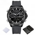Man Wristwatch LCD Digital Display Quartz Strap Silicone Waterproof BBGY
