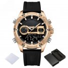 Man Wristwatch LCD Digital Display Quartz Strap Silicone Waterproof RGBB