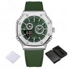 Men Silicone Band Sport Watches SGNGN Day Display Waterproof Luminous Quartz Clock