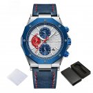 2023 Casual Leather Watch SWBE for Men Multifunction Waterproof Chronograph
