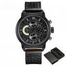 Luxury Brand Man Waterproof Wristwatch BGYB Genuine Leather Day and Date Display