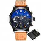 Luxury Brand Man Waterproof Wristwatch BYBN Genuine Leather Day and Date Display