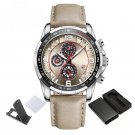 Creative Style Mens Watch SGYGY Luminous Fashion Genuine Leather Quartz Chronograph